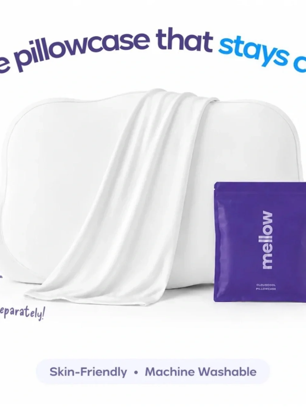 Mellow CloudCool White Pillowcase - Cooling Sleep Pillowcase